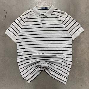 Polo Ralph Lauren Gray Navy Striped Polo Shirt XL Classic Preppy